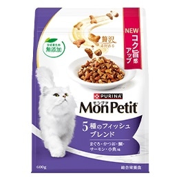 モンプチ バッグ 5種のフィッシュブレンド 600g