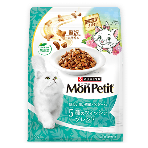 モンプチ バッグ 5種のフィッシュブレンド 味わい深い真鯛パウダー入 600g