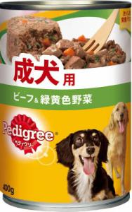 ペディグリー　缶　成犬用ビーフ＆緑黄色野菜　４００ｇ