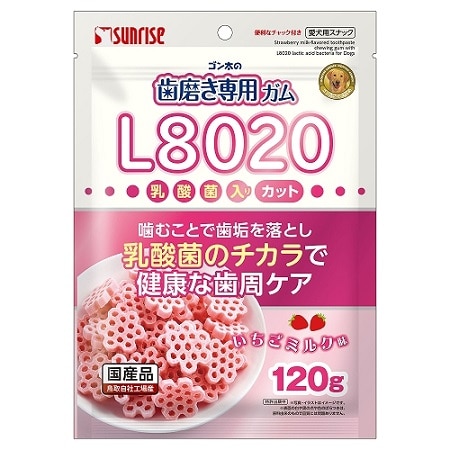 ゴン太の歯磨き専用ガム 乳酸菌入り カット いちごミルク味 120g