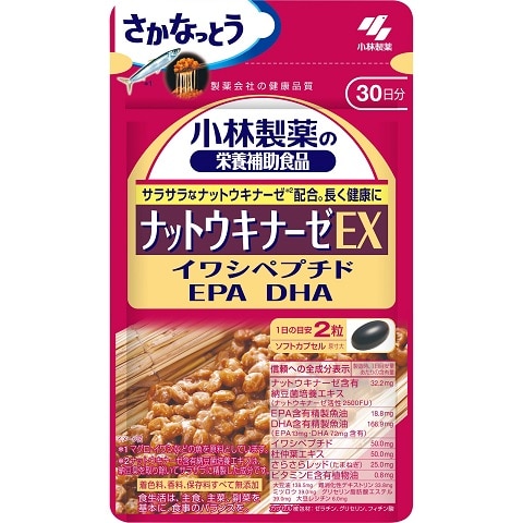 小林製薬 ナットウキナーゼＥＸ イワシペプチド ６０粒: 健康食品 ...