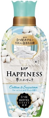 【販売終了しました】レノアハピネス 夢ふわタッチ ウォームコットン&すずらんの香り 本体 450ml