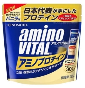 【販売終了しました】アミノバイタル　アミノプロテイン　バニラ味　３０本入パウチ
