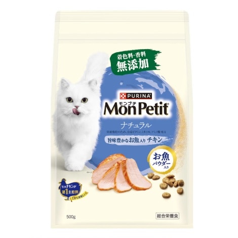 モンプチ ドライ ナチュラル 旨味豊かなお魚入りチキン 500g