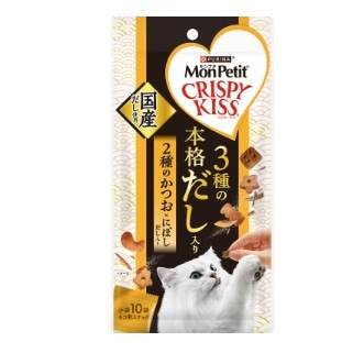 モンプチ クリスピーキッス 3種の本格だし入り 2種のかつお×にぼしだし入り 30g
