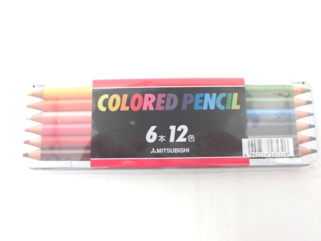 三菱鉛筆　色鉛筆　６本１２色