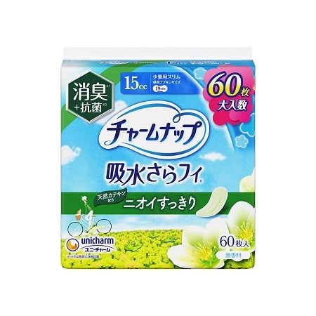 チャームナップ 吸水さらフィ 少量用 スリム 消臭 15cc 60枚