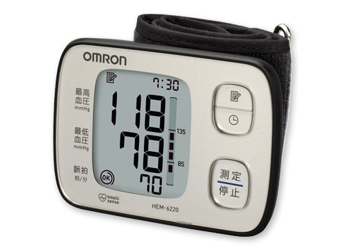 【販売終了しました】オムロン 手首式血圧計 ＨＥＭ−６２２０　シルバー